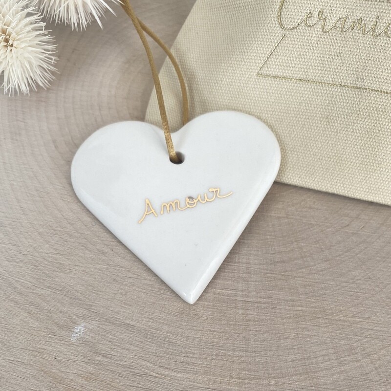 Cœur en porcelaine Amour