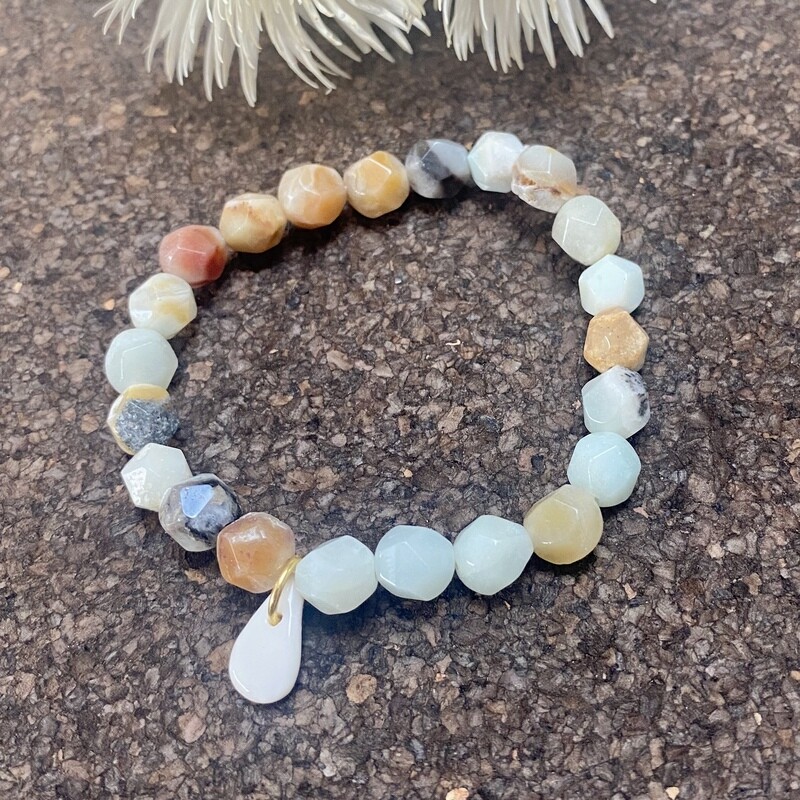 Bracelet grosses perles facettes goutte