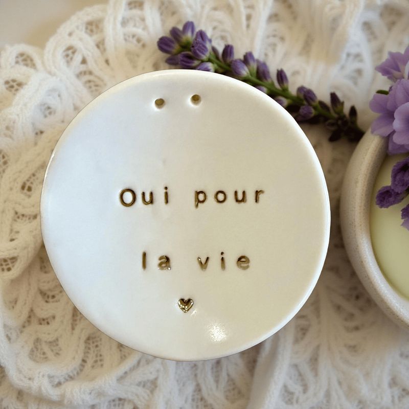 Coupelle porte-alliances en porcelaine - Oui pour la vie