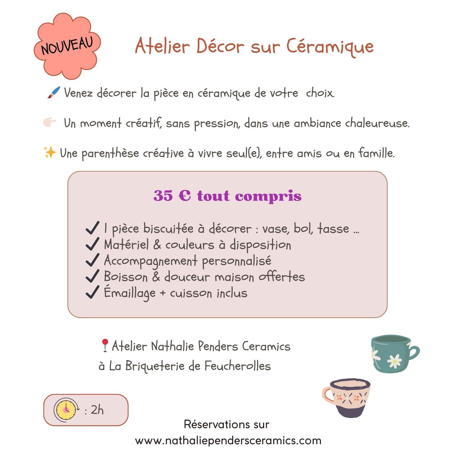 Décor sur Céramique - Vendredi 18 juillet de 14h00 à 16h00