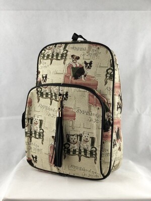 Seated terrier print Tapestry backpack