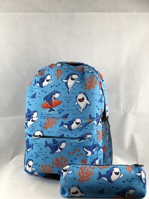 Surf shark Children’s backpack & pencil case set