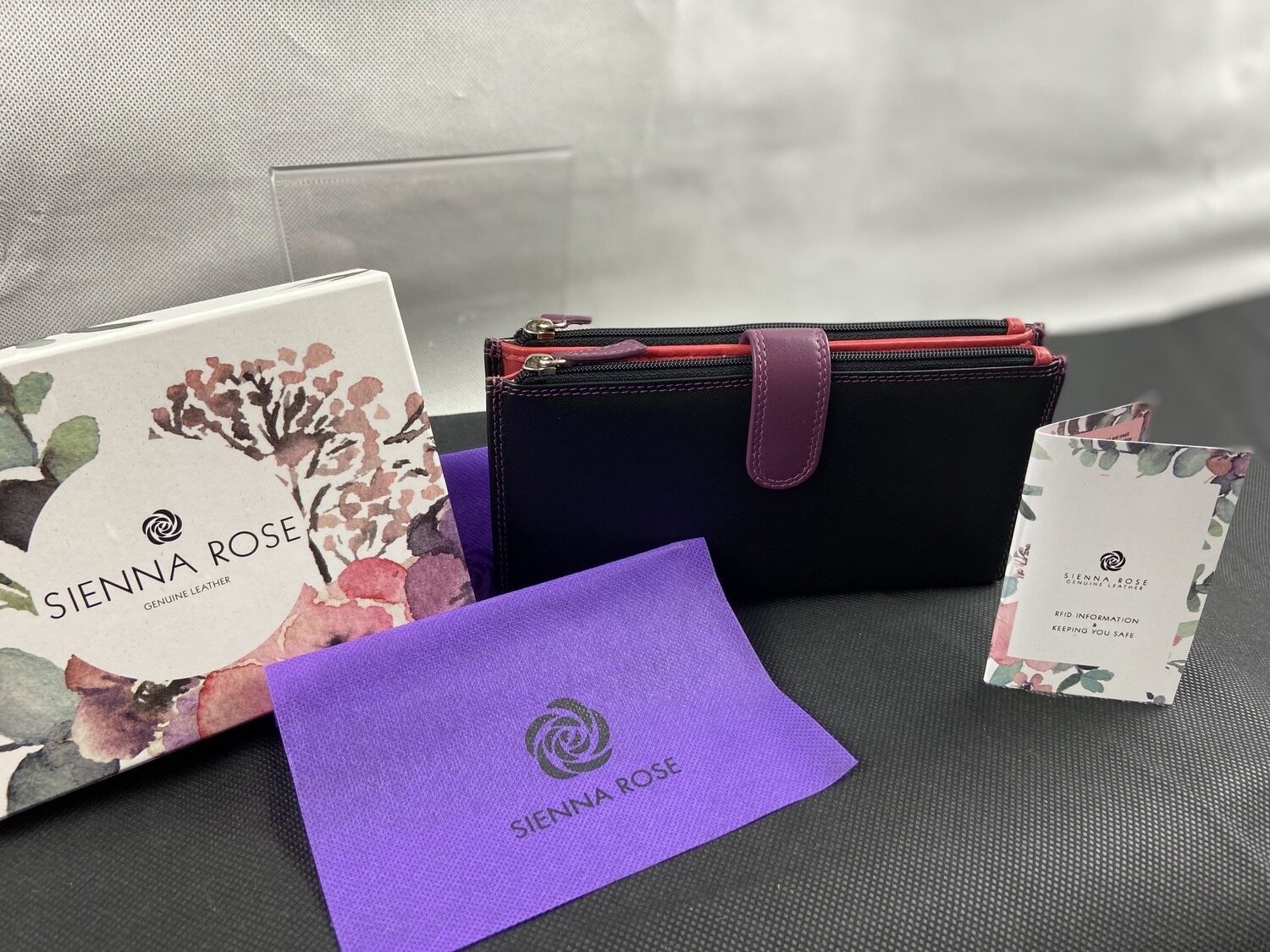 Sienna rose leather purse