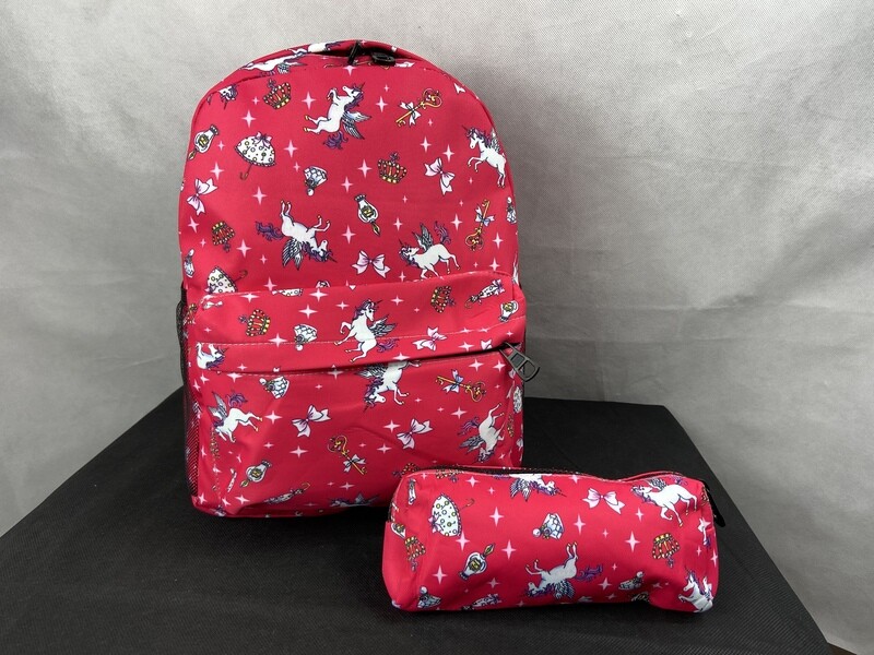 Unicorn print Children’s backpack & pencil case set