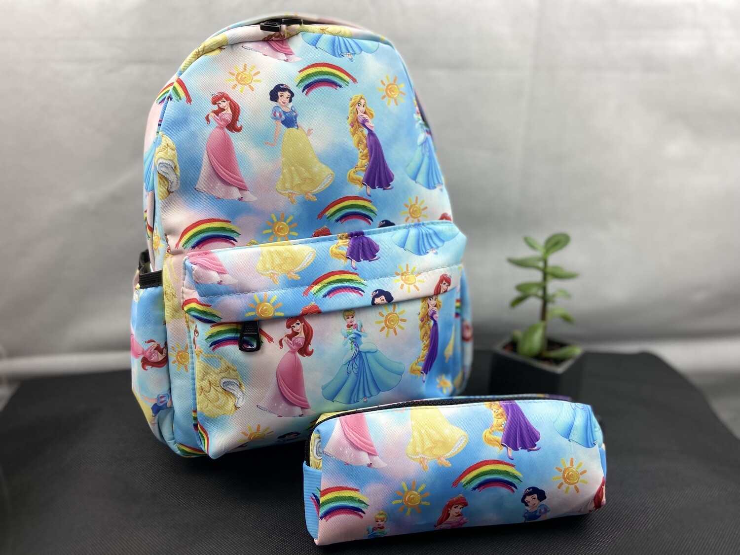 Childrens princess backpack & pencil case set