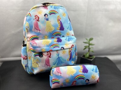 Childrens princess backpack & pencil case set