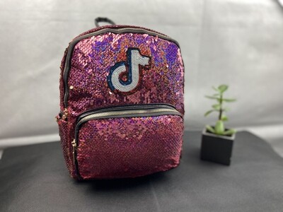 Colour change Sequin Tik Tok Backpack pink/gold