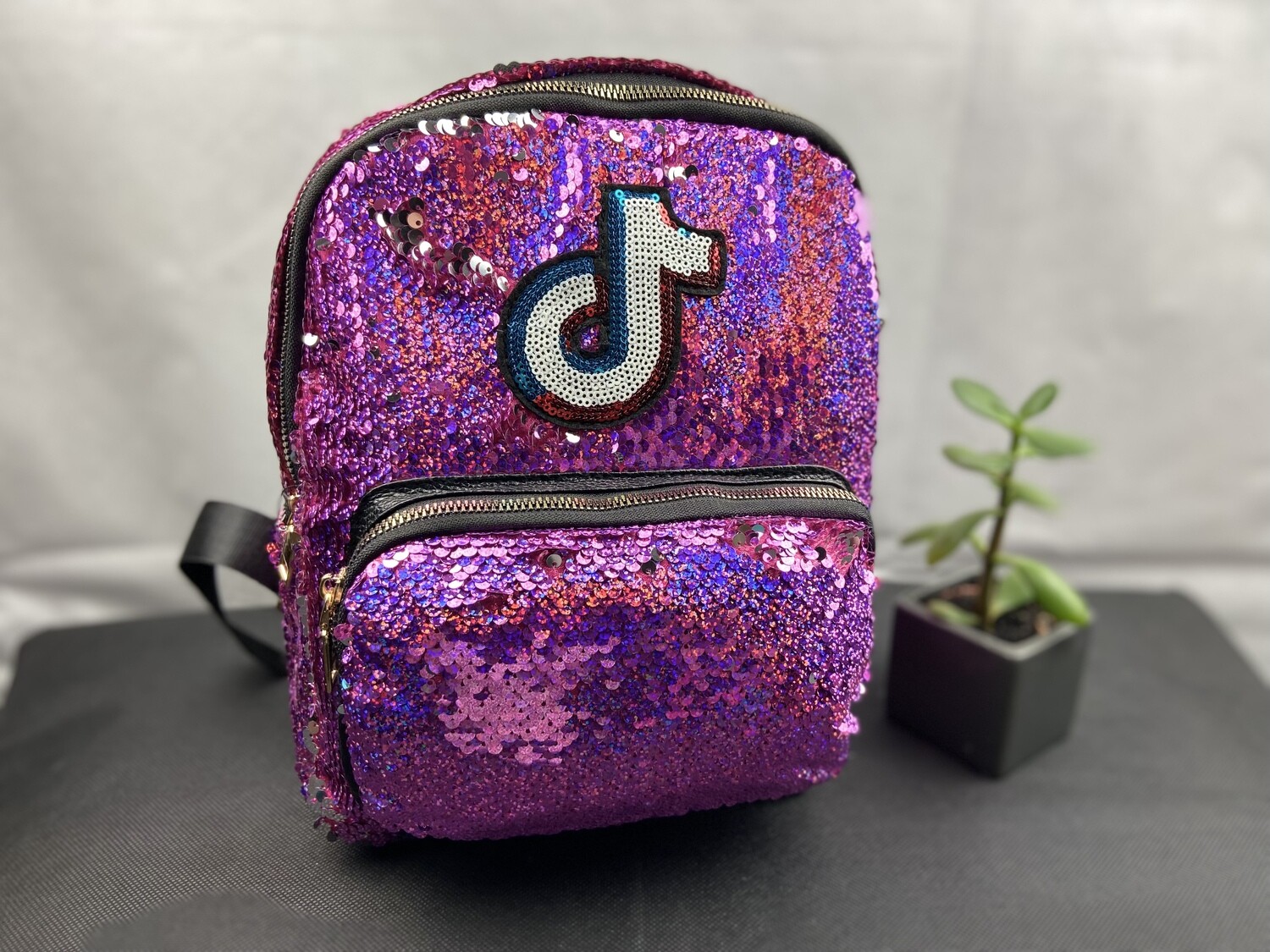 Colour change Sequin Tik Tok Backpack pink/silver