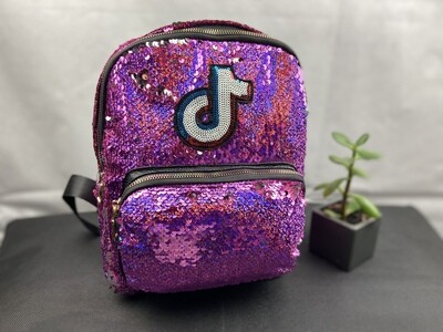 Colour change Sequin Tik Tok Backpack pink/silver