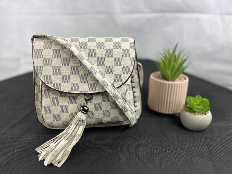 Chequered print handbag