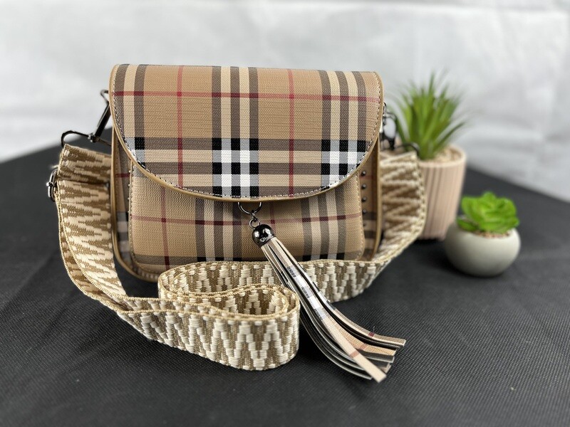 Stripe print handbag