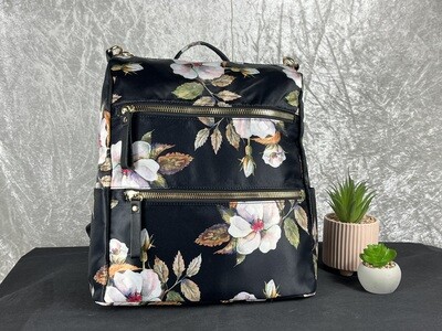 Flower print backpack/ handbag