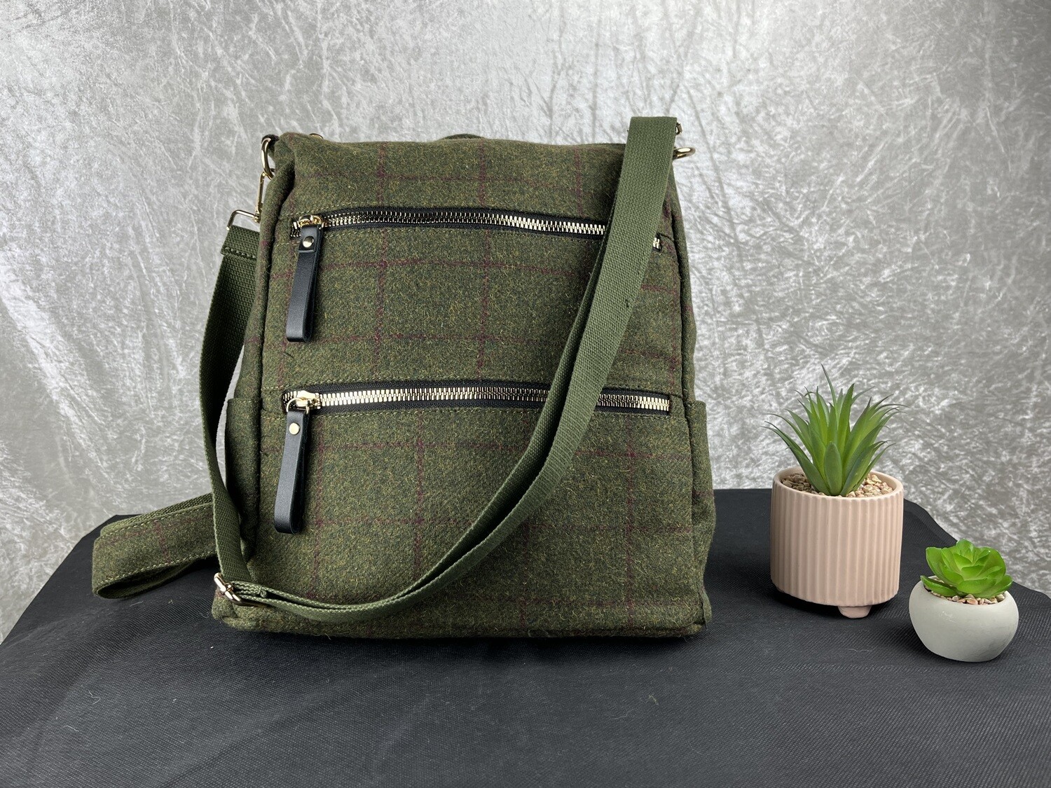 Green backpack/ handbag