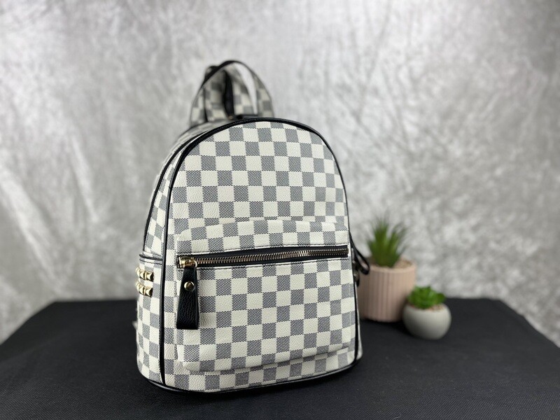 Cream and grey fashion backpack