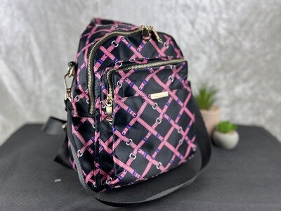 Black and pink fashion backpack