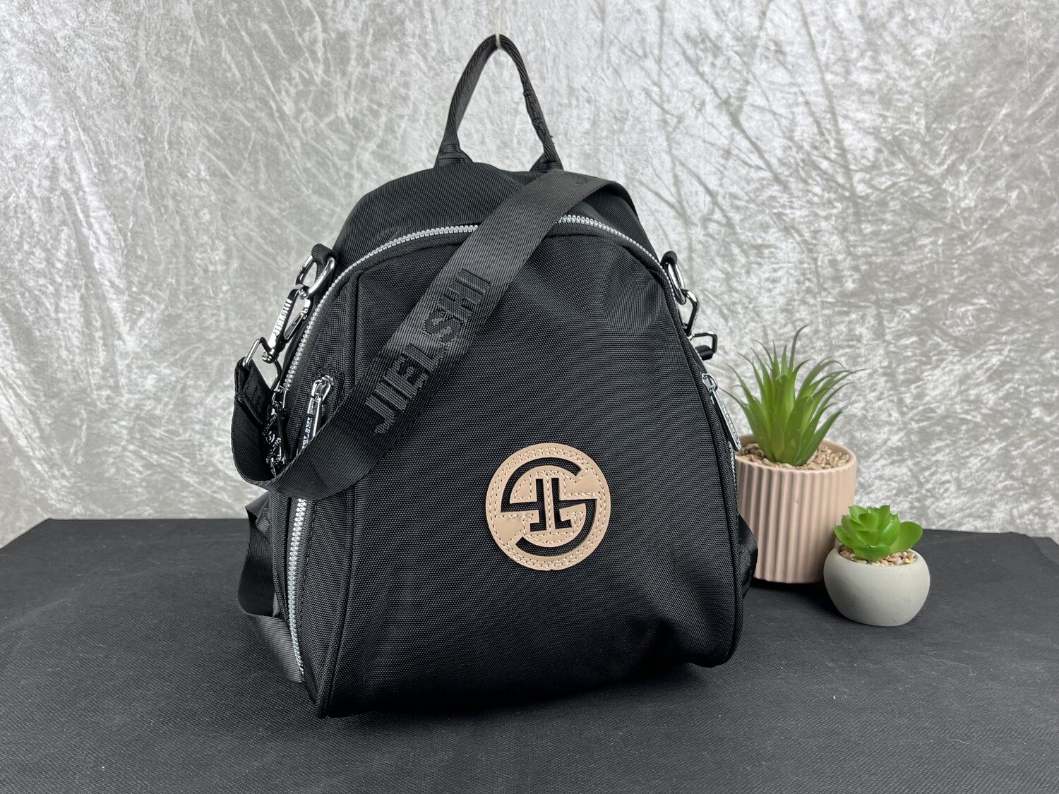 Black fashion backpack
