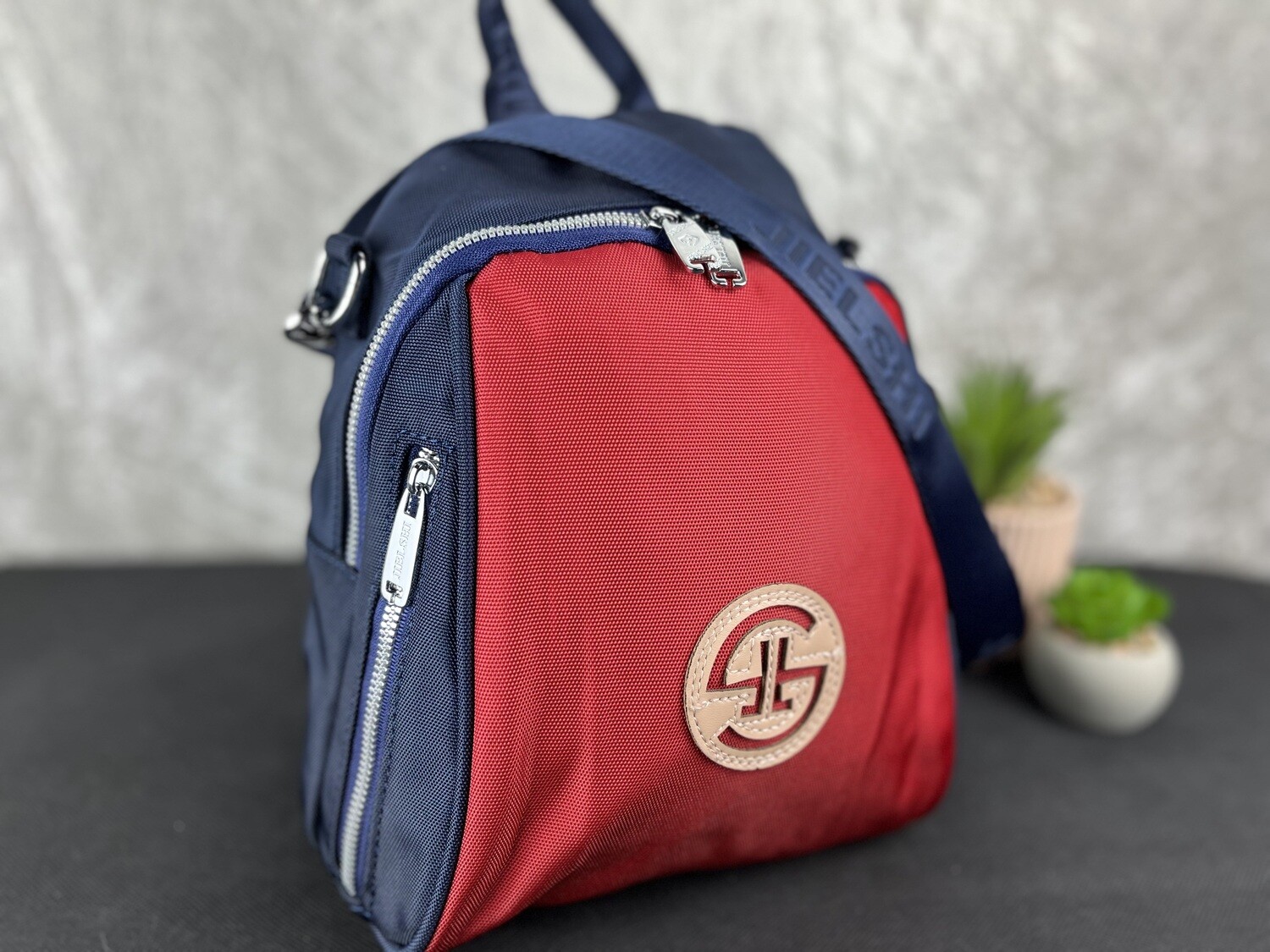 Blue and red fashion backpack