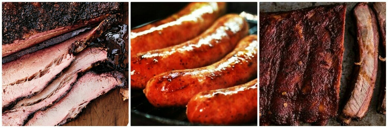 #3 Large Family Meal: Brisket, Sausage, Pork Ribs or Pulled Pork!