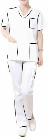 WP003_Ladies scrubs top with pockets, and pant with side pockets  nested PDF Size 30-44