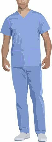 WP002_Mens veck scrubsuit, pocketsfront pant with side pockets- size 2XS-4xs, PDF Nested pattern