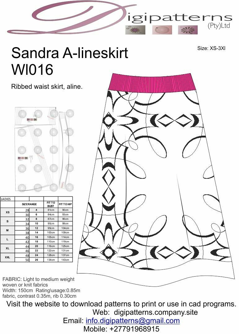 WL016_RIBWAISTED A LINE SKIRT WITH HEMLINE (XS_3XL) PDF, nested