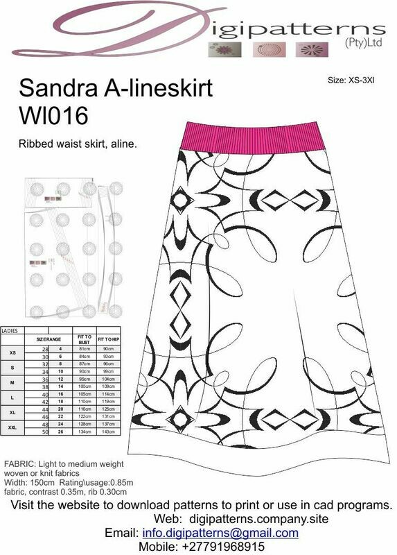 WL016_RIBWAISTED A LINE SKIRT WITH HEMLINE (XS_3XL) PDF, nested