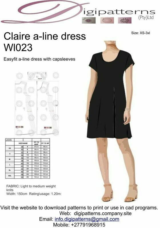 WL023_ALINE DRESS_Shortsleeve-PDF-Size XS-4XL, nested