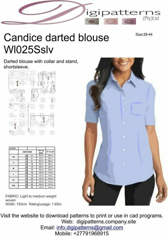 WL026_Darted Blouse, Collar and Shortsleeve PDF Nested
