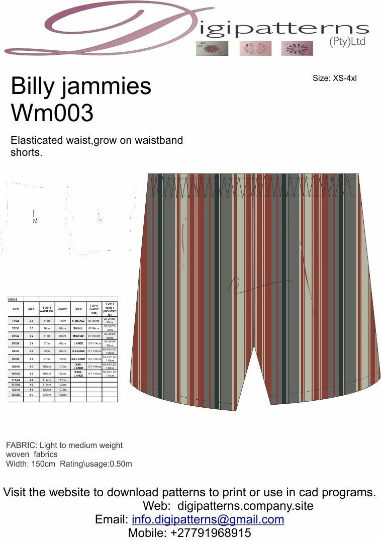 WM003_ Soccer Jammies (XS_4XL)HPGL\PLOT\CAD FILE ONLY, sizes seperated.