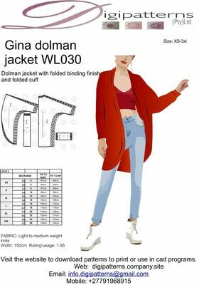 WL030-Batwing jacket and cuff-PDF-NESTED-size XS-4XL