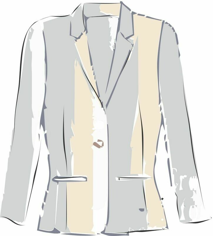 WL044_Ladies soft tailored jacket, front dart, 2piece sleeve, lined, neste4d pattern