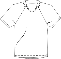 Rugbyshirt raglan, raglansleeve, collardetail