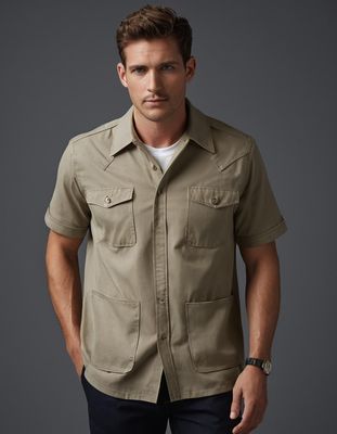 Men&#39;s khaki bushshirt