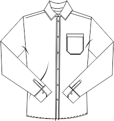 WM001-Mens Lounge shirt, Long sleeve, hpgl\plot\cad file S-4XL, sizes seperated