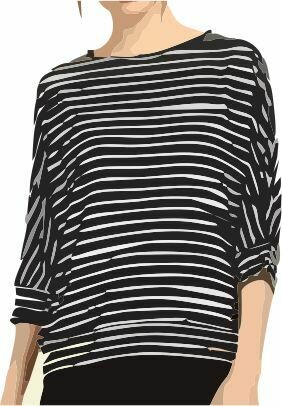 WL033_Dolmansleeve, with cuff and roundneck, PDF, Nested, Size XS-3xl