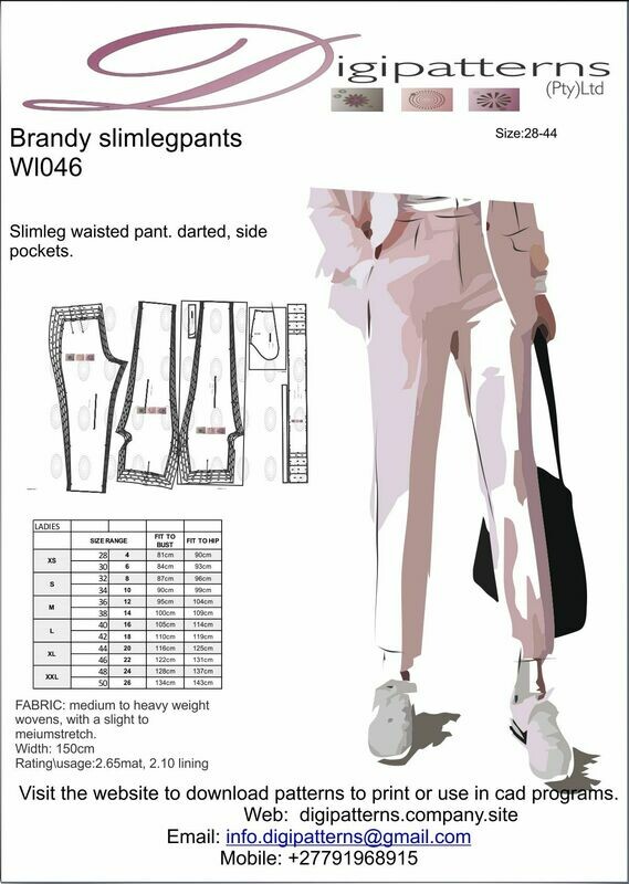 WL046_Cigarettelegpant_side pockets and darts, nested pattern