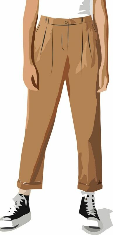 WL047_Balloon pant, loose hips, and waistband with side pocket