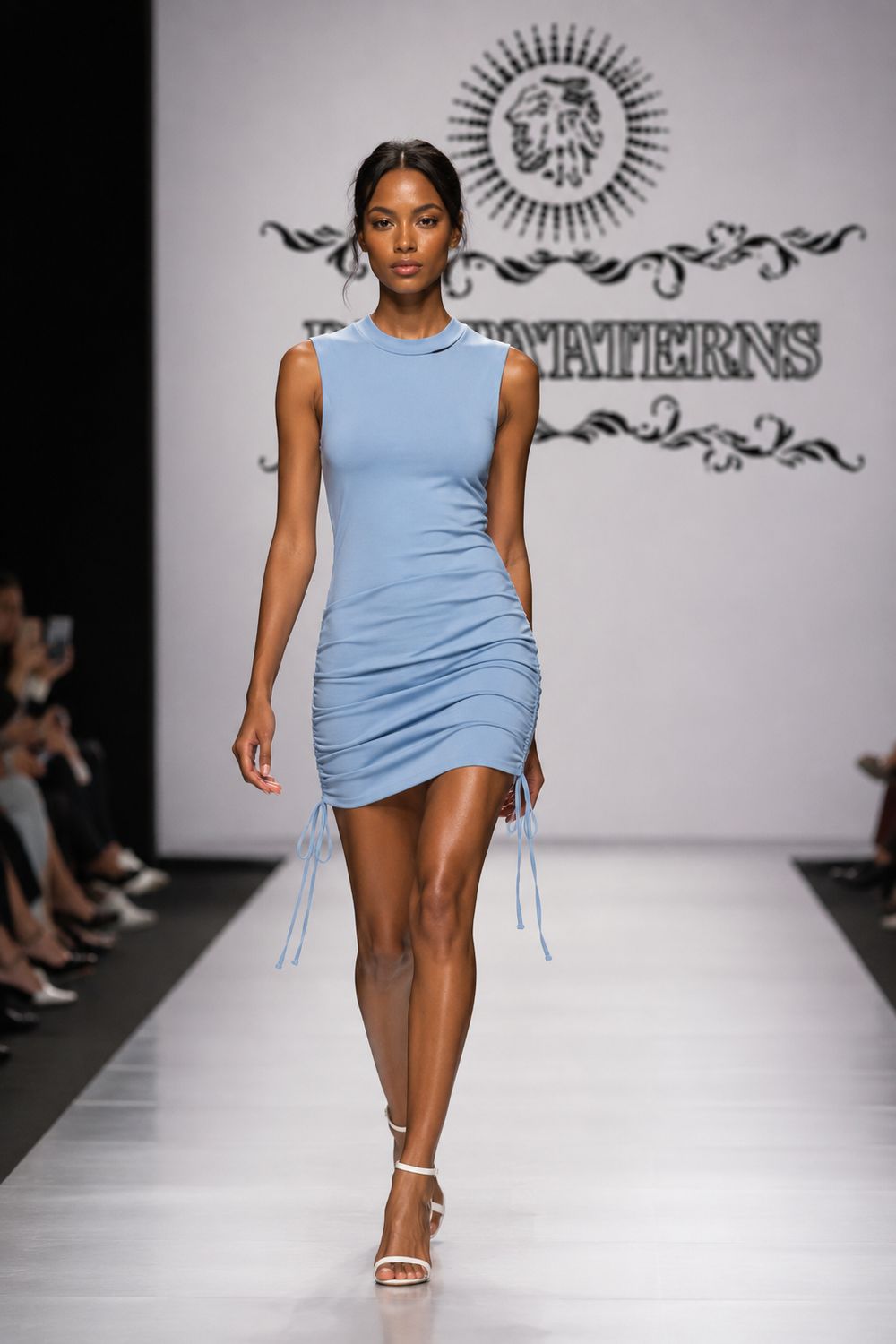 Dress Side rouche, runway inspired. Nested pattern