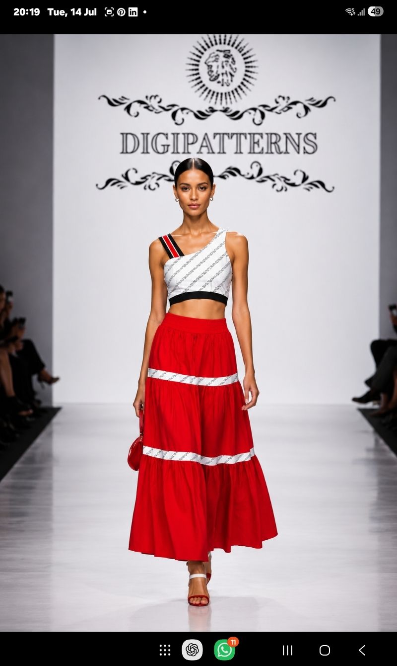 SPANISH TIERED SKIRT AND CROPTOP Pattern