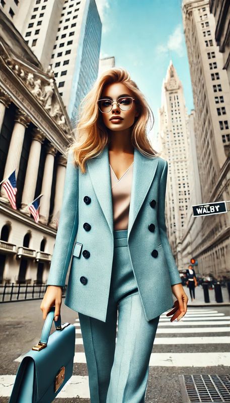 Ladies powersuit Double breasted jacket