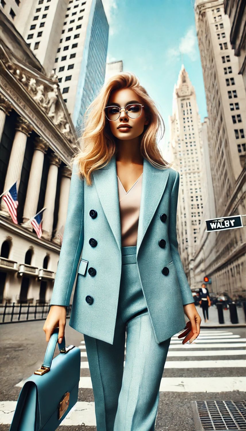 Ladies powersuit Double breasted jacket