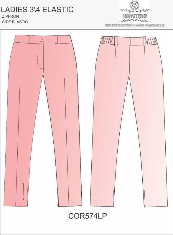 Corporate Ladies pant side elastication