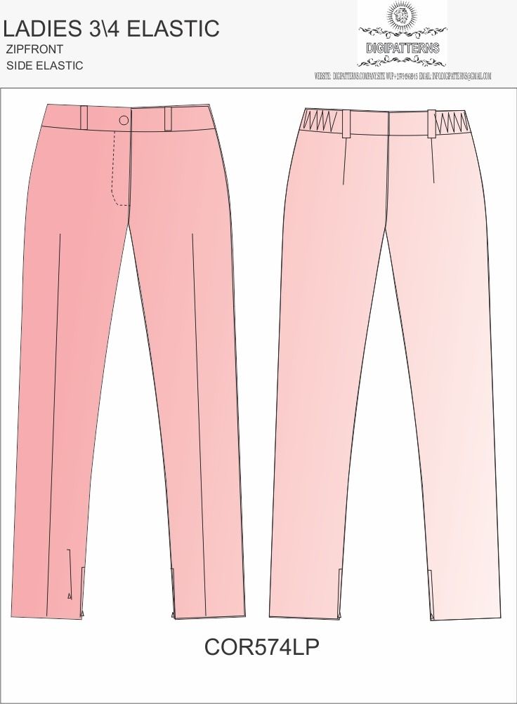 Corporate Ladies pant side elastication