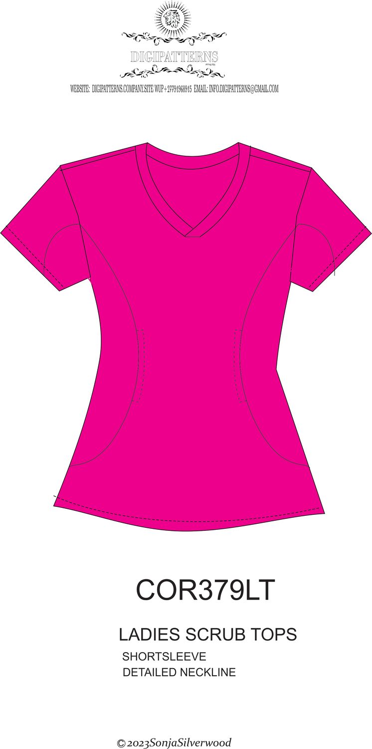 Scrubs v neck and sidepanels