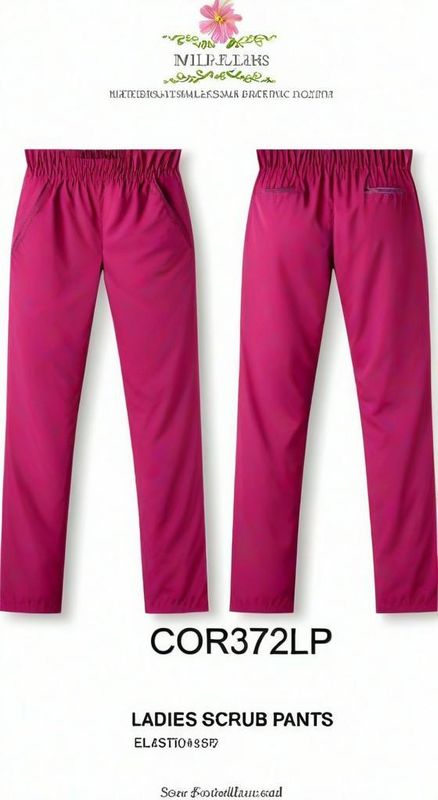 Scrub ladies pants wide elastic