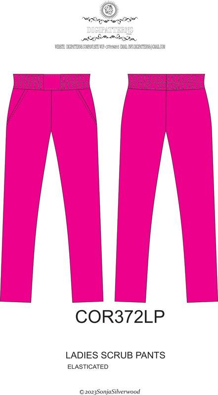 Scrub ladies pants wide elastic