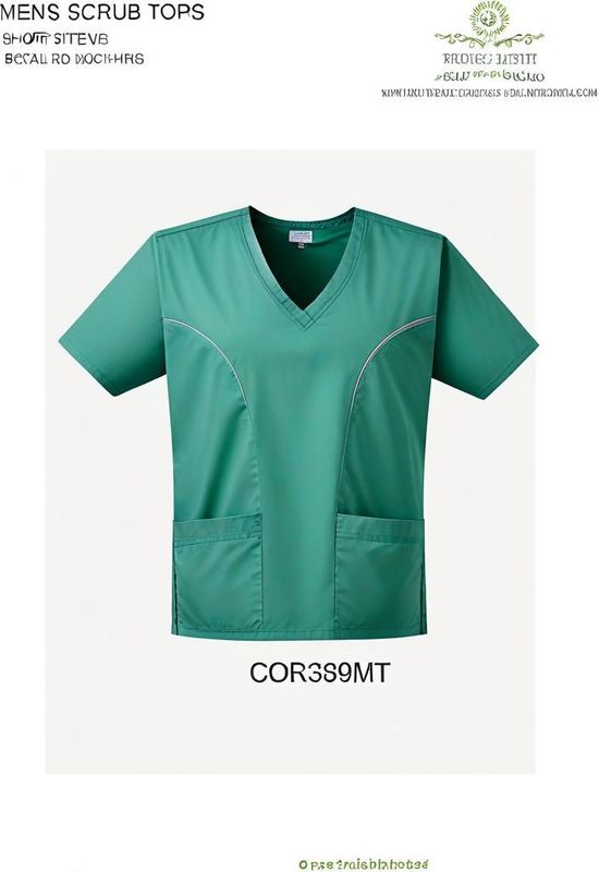 Scrubs mens top with side panels