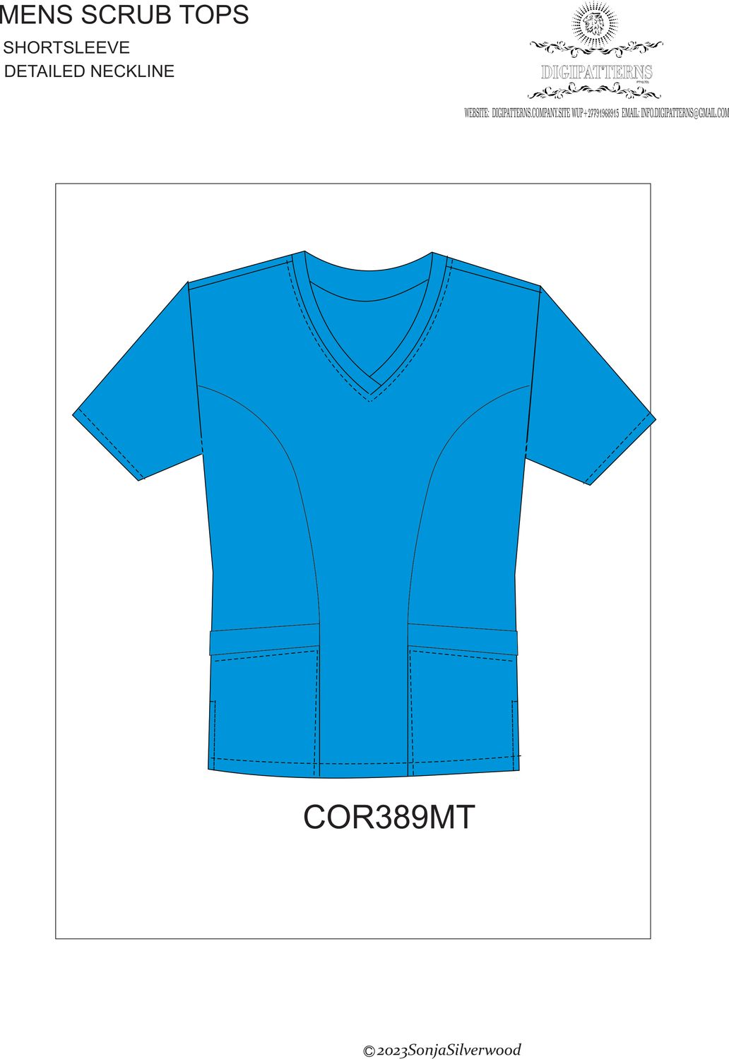 Scrubs mens top with side panels