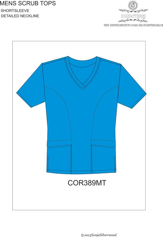Scrubs mens top with side panels