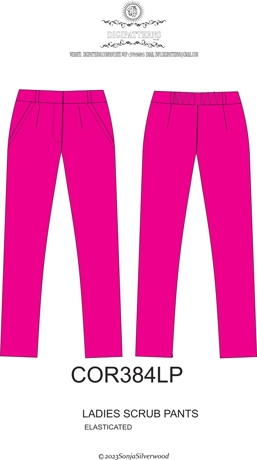 Scrubs pants back elasticated